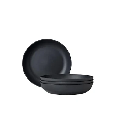 Imagen de Mepal Plato hondo 4 piezas Silueta Apto para lavavajillas y microondas Platos de plástico llanos Vajilla 21 cm Nordic black