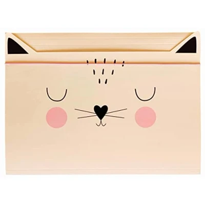 Imagen de Carpeta A5 Banda Elástica Cartón Robusto Soft Touch Impreso Dentro y Fuera Forma Divertida para Niños Gato
