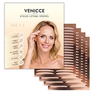 Imagen de VENICCE LOVE Cintas para Párpados, Pegatinas de Párpados Dobles, Cinta Eyelid Tape, Doble Párpado, Instante Levantar, Double Stickers 144 x L