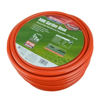 Imagen de Faithfull FAIHOSE50PRE Prestige Manguera de jardín PVC reforzado alta resistencia 50 m (12,7 mm) diámetro, color naranja