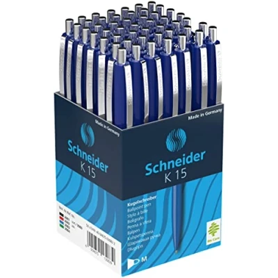 Imagen de Schneider Novus K15 Bolígrafo con pinza de metal (50 unidades), color azul