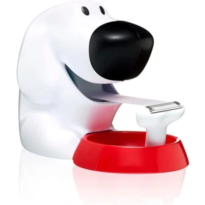Imagen de Scotch Dispensador para Cinta Adhesiva con Forma de Perro hasta 19mm Ancho y 33m Largo Rellenable la Escuela, el Hogar Oficina Color Blanco