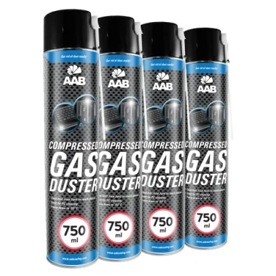Imagen de 4 x AABCOOLING Spray de Aire Comprimido 750ml para Teclados, Ordenadores, Copiadoras, Cámaras, Impresoras, Efectividad Limpieza sin CFC&#039;s, Eliminación Polvo, Limpiar PC