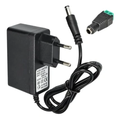 Imagen de Jandei Fuente de Alimentación Transformador Enchufable 110/220V AC a 12V DC 12W 1A, Cable 1m y Conector Hembra. Instalación en Interior IP20, para Tira Led, Neón o Dispositivos Bajo Voltaje