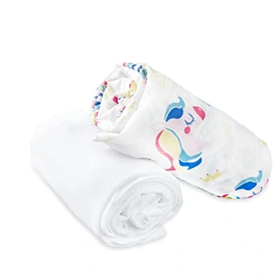 Imagen de FlyIdeas Juego para Cama Infantil 80x160 cm 1 Sabana Bajera con Esquinas Engomadas y Protector de Colchon Impermeable, 100% Puro Algodon Cert. 2 pz.