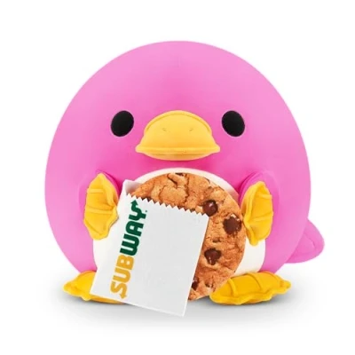Imagen de Snackles Serie 2 de 35 cm ZURU muñeco blandito y achuchable Peluche con Accesorio Snack Marca Licencia, Platypus (Subway, Cookie)
