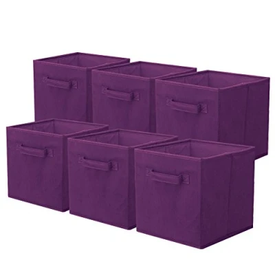 Imagen de Powerking Cesta Plegable de Almacenamiento Ropa Cubos, contenedores y cajones (púrpura, 6)