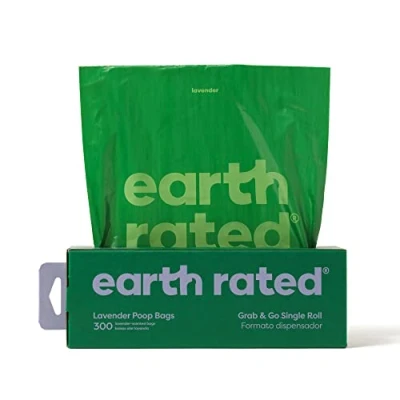 Imagen de Earth Rated Bolsas para excremento de perro mascotas a prueba fugas y extragruesas, ideales recoger en patios Con aroma lavanda 300 unidades