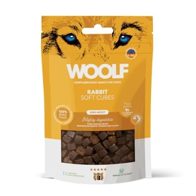 Imagen de Woolf Cubes Snack Perro Recompensa, Premio, Blando Natural Semihúmedo de Conejo para Perros 100gr