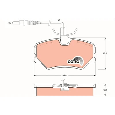 Imagen de TRW COTEC GDB793 Juego de pastillas freno con contacto avisador desgaste tornillos pinza accesorios PEUGEOT: 405 I Berlina