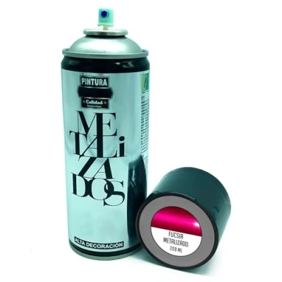 Imagen de AC Bote de Pintura en Spray Fabricado España Ideal para cualquier superficie, Madera, Metal, Cartón, Piedra o Cerámica Capacidad 200 ML Color Fucsia Metalizado