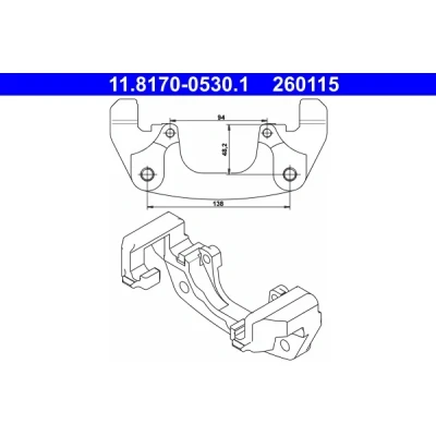 Imagen de ATE 11.8170 0530.1 Soporte de Pinzas Freno