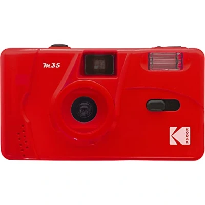 Imagen de Kodak Cámara de película M35 35 mm (Escarlata) Sin Enfoque, Reutilizable, Flash Integrado, fácil Usar