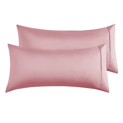 Imagen de Funda de Almohada 100% Microfibra 50 x 90 cm, Juego 2 Fundas Extra Suave Hipoalergénicas Transpirable Rosa Oscuro