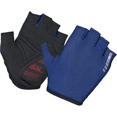 Imagen de GripGrab Solara Tan Through Padded Short Finger Indoor Cycling Summer Gloves Cushioned Sun Permeable Mesh Pull Off Tabs Guantes Cortos Ciclismo, Unisex Adult, Azúl Marino, XXL