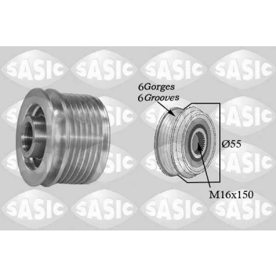 Imagen de SASIC 1674001 Polea, alternador RENAULT: MEGANE 2 Stufenheck, GRAND SCENIC 2, CLIO NISSAN: Almera II Hatchback