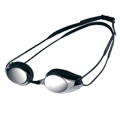 Imagen de arena Tracks Mirror Gafas de Natación Unisex, Competición para Adultos, Lentes Espejo Antiempañamiento, Protección UV, 4 Puentes Nasales Intercambiables, Juntas Silicona