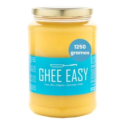 Imagen de Ghee Easy 1250g Bio de Vacas Alimentadas con Pasto Ayurvédico Auténtico y Puro, Sin Aditivos Certificado Orgánico Biológico Libre Lactosa Gluten 100% Europeo