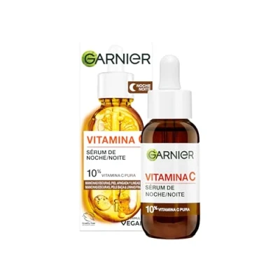 Imagen de Garnier Sérum de Noche Antimanchas con 10% Vitamina C Pura. Resultados clínicamente probados en manchas oscuras, piel apagada y líneas finas.
