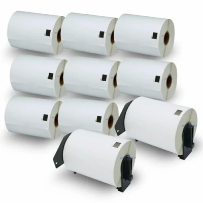 Imagen de BETCKEY 10 Rollos de DK 11241 Etiquetas Envíos Compatible con Brother, 102mm x 152mm, 2000 para Impresoras QL (2 Soportes Etiqueta)