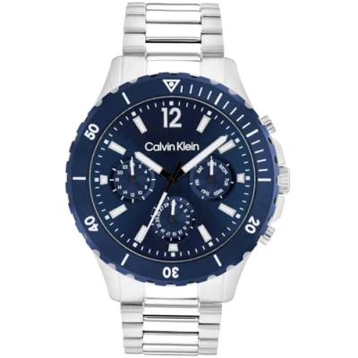 Imagen de Calvin Klein Reloj Analógico de Cuarzo multifunción para hombre con Correa en Acero Inoxidable plateada 25200115