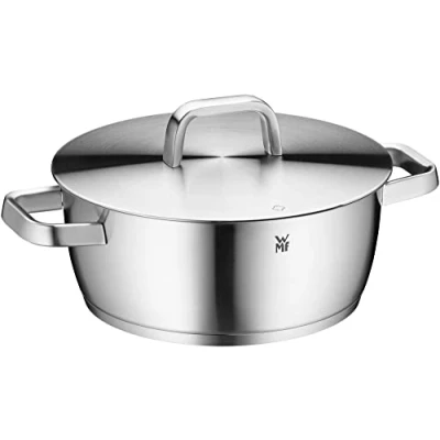 Imagen de WMF Iconic Olla grande (24 cm, tapa de metal, 4,2 L, acero inoxidable Cromargan pulido, sin revestimiento)