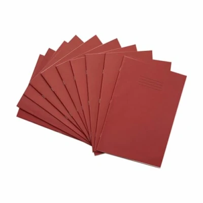Imagen de Rhino F8M Cuaderno de rayas (tamaño DIN A4, 80 páginas, 10 unidades), color rojo