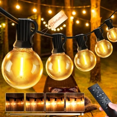 Imagen de JEYMORKEY Cadena Guirnaldas Luces Exterior 30M LED de luz 43+2 G40 Bombillas Impermeable Jardín Dimmable Guirnalda iluminacion exteriors lampadas terraza Patio Pergolas