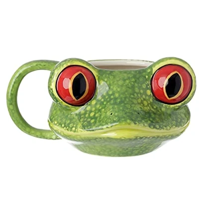 Imagen de Pukinator Taza de cerámica con diseño rana (tamaño grande, 8 x 15,5 12,5 cm)