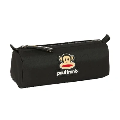 Imagen de PAUL FRANK JOIN THE FUN Portatodo con cremallera y compartimiento, Estuche Infantil, Niño, Ideal para Niños en Edad Escolar, Cómodo Versátil, Calidad Resistencia, 21x7x8 cm, Color Negro