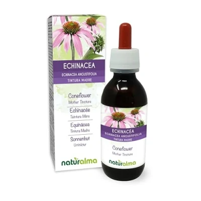 Imagen de Equinácea (Echinacea angustifolia) raíces Tintura Madre sin alcohol Naturalma Extracto líquido gotas 120 ml Complemento alimenticio Vegano