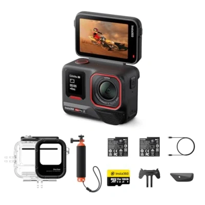 Imagen de Insta360 Ace Pro 2 Paquete de Buceo Cámara acción 8K Impermeable co diseñada con Leica, Sensor 1/1,3&quot;, Dual Chip IA, excelente en Baja luz, Audio Superior, Pantalla abatible y edición por IA