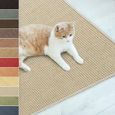 Imagen de Floordirekt Felpudo de sisal, alfombra rascadora para muebles gatos, alfombrilla resistente y disponible en muchos colores tamaños (50 x 50 cm, marfil)