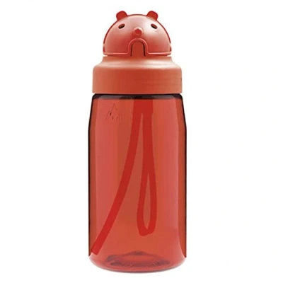 Imagen de LAKEN Tritan Botella de Agua para Niños (0,45L, Rojo) con Tapón OBY y Pajita Cantimplora Pequeña Cierre Seguridad Reutilizable, Reciclable, Ideal