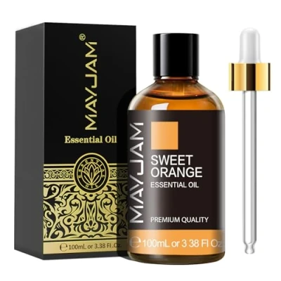 Imagen de MAYJAM Aceite Esencial de Naranja Dulce 100ml, para Difusor, Humidificador, Bricolaje, Hogar, Accesorios