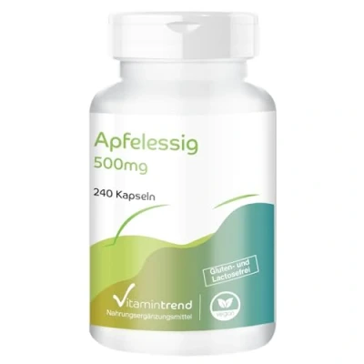 Imagen de Vinagre de manzana en cápsulas Alta dosificación vegano Dosis diaria 2000 mg 240 Vitamintrend®