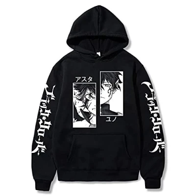 Imagen de flowereyes Black Clover Sudadera con Capucha Pullover Anime Harajuku Casual Asta Cosplay Disfraz Hombres Mujeres