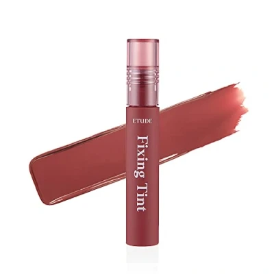Imagen de Etude House tinte Fijador #06 Nogal Suave 4g Lápiz labial líquido de alta pigmentación larga duración, para labios, resistente al agua, acabado mate liviano, cobertura total