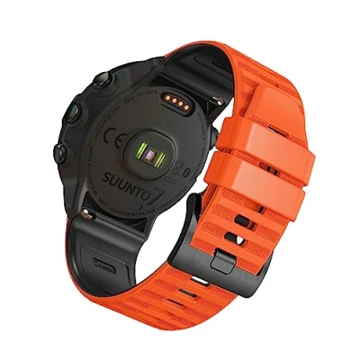 Imagen de RoiYeel Correa para Suunto 9/Suunto 7/Suunto 9 Baro, Pulsera Deportiva de Silicona Suave Repuesto Compatibles con Spartan/Suunto GPS/Suunto D5/Suunto Spartan Sport Naranja Negro