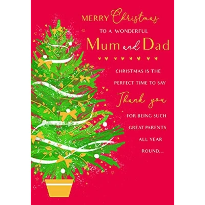 Imagen de Piccadilly Greetings Tarjeta de Navidad para mamá y papá (25,4 x 17,8 cm)