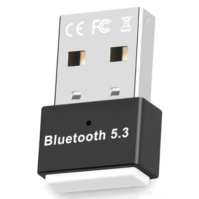 Imagen de Adaptador Bluetooth para PC 5.3, USB Dongle 328ft/20m, EDR Wireless Transmisor Receptor Escritorio, PC, Auriculares, Teclado, Estéreo, con Windows