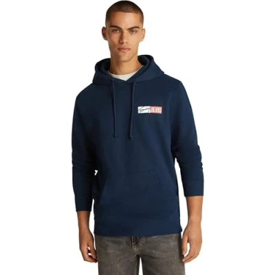Imagen de Tommy Jeans Sudadera Hombre Entry Graphic con Capucha, Azul (Dark Night Navy), XXL