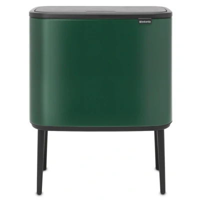 Imagen de Brabantia Bo Touch mecanismo de apertura con un toque Cubo basura 11 + 23L, color mineral Concrete Gris