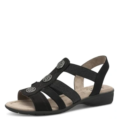 Imagen de Jana Softline 8 28165 42 001 Black Sandalia Plana Cómodo Calzado Multiuso Diario Festivo Elegante, Mujer, Negro, 37 EU Ancho
