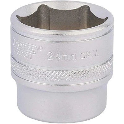 Imagen de Draper D MM/MS 3/8 &quot;Square Drive Llave &amp; # 174; 6 punto profundo Socket (24 mm), color azul
