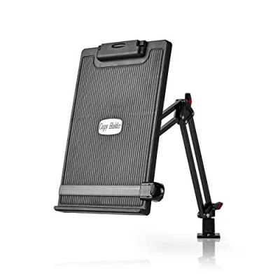 Imagen de Ex Pro soporte ergonómico ajustable para copias de escritorio con guía línea, documentos brazo y clip, color negro gris