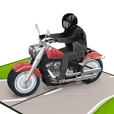 Imagen de papercrush® tarjeta pop up de moto Divertida cumpleaños 3D para hombres, motociclistas y ciclistas Cupón licencia conducir moto, regalo dinero accesorios