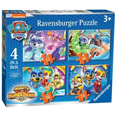 Imagen de Ravensburger Paw Patrol 4 puzzle en una caja, 12 16 20 24 piezas, para niños 3+ años (03029), Exclusivo Amazon
