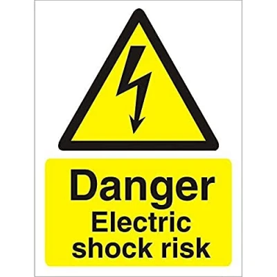 Imagen de Seco Señal de riesgo choque eléctrico, 150 mm x 200 mm, plástico semirrígido 1
