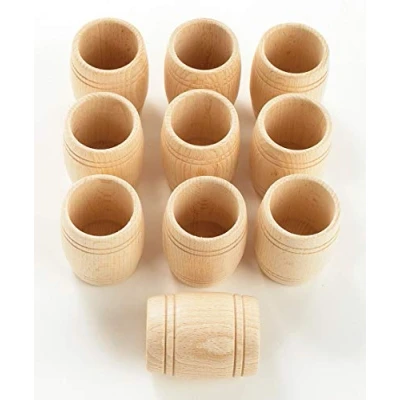 Imagen de TickiT 73942 Wooden Heuristic Barrels, Pack of 10, Natural Wood